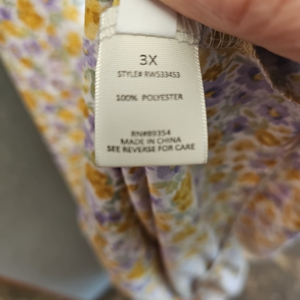 NWT Ultra Flirt Floral Sundress Smocked Tiered Adjustable Straps Women's 3X - Picture 10 of 11